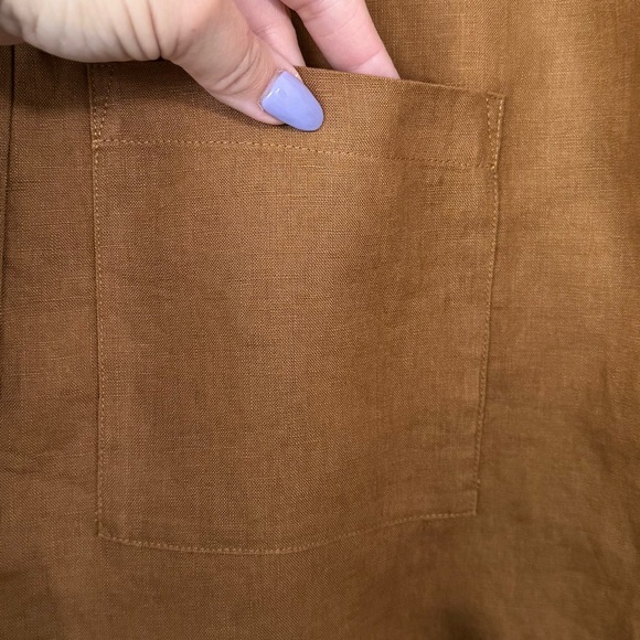 EILEEN FISHER L NEW Organic Linen Open Front Long Blazer in Bronze Office Casual - Picture 4 of 12